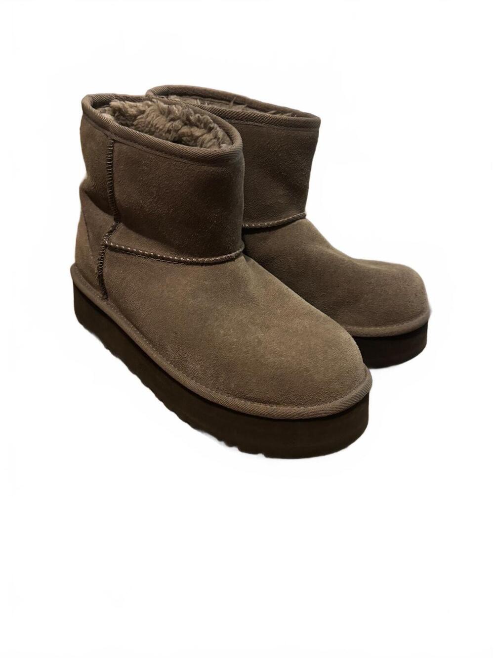 UGG Classic Mini Suede Shearling Lined Boots in Chestnut